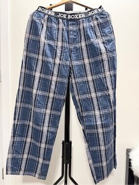 Joe Boxer Men’s Blue Plaid Lounge Pants Size Medium